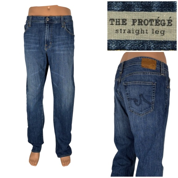 AG Adriano Goldschmied Mens 38 x 34 Jeans The Protege Straight Leg Cotton Blend